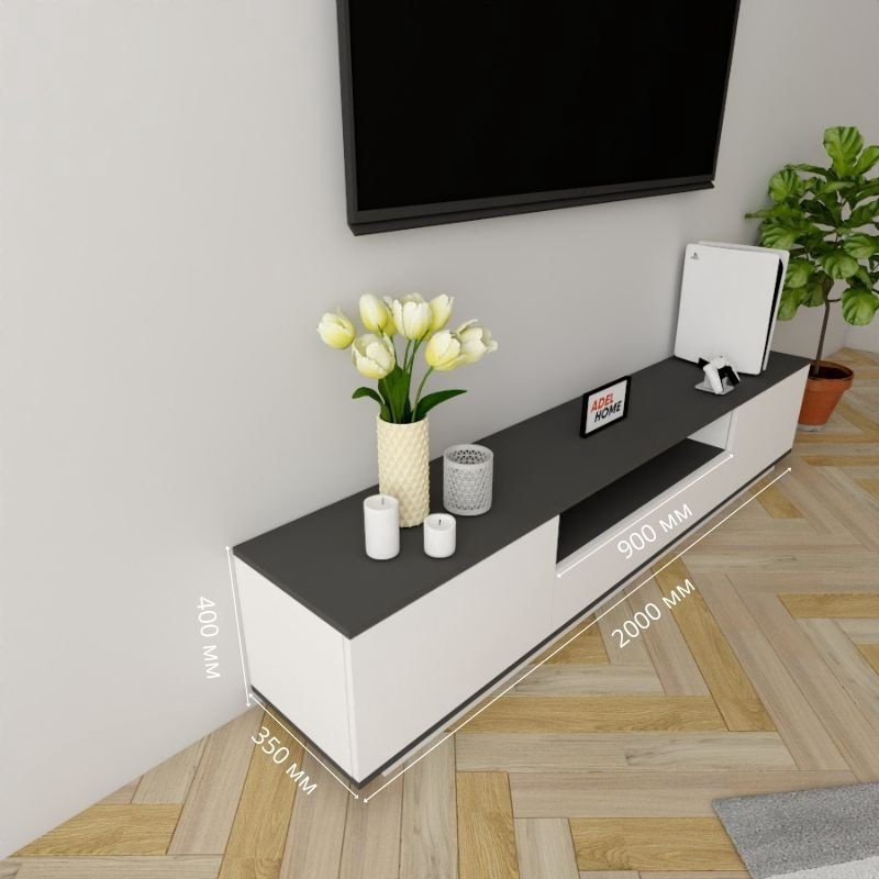 ТВ-тумба напольная Adel Home AH0135 Вило 200x40x35см бело-графитовый купить,NaN
