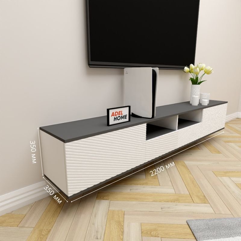 ТВ-тумба Adel Home Зария AH0687 220x35x35см серый-белый купить,NaN