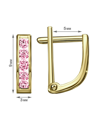 Серьги Veronika Jewelry С330-343Роз золото 1.23гр