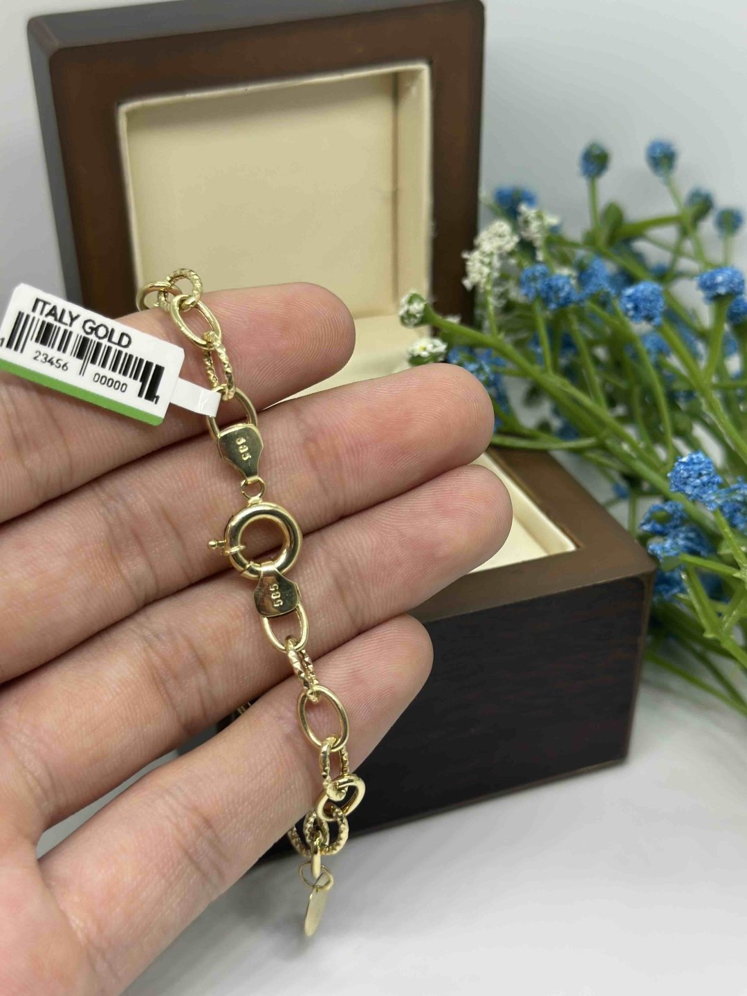 Браслет Italy Gold 890202037 длина 19 см, вес 5.82 г золото, плетение отсутствует купить,432950