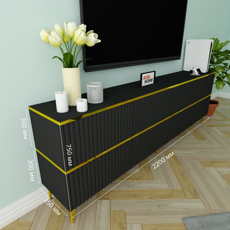 ТВ-тумба напольная Adel Home AH0837 Карина 220x75x35см черный купить,NaN
