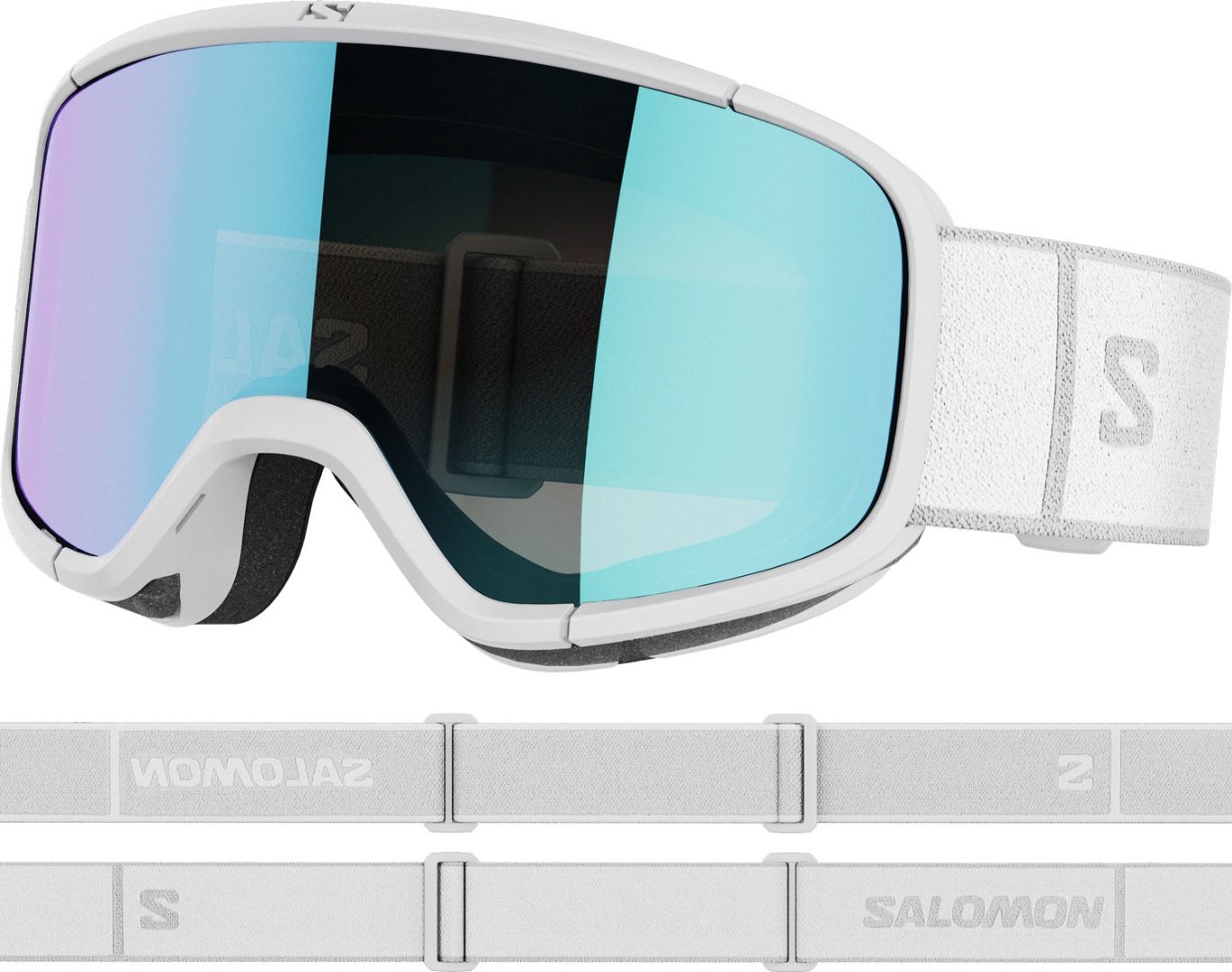 Маска горнолыжная Salomon Aksium 2.0, L41778500 белый размер one size купить,NaN
