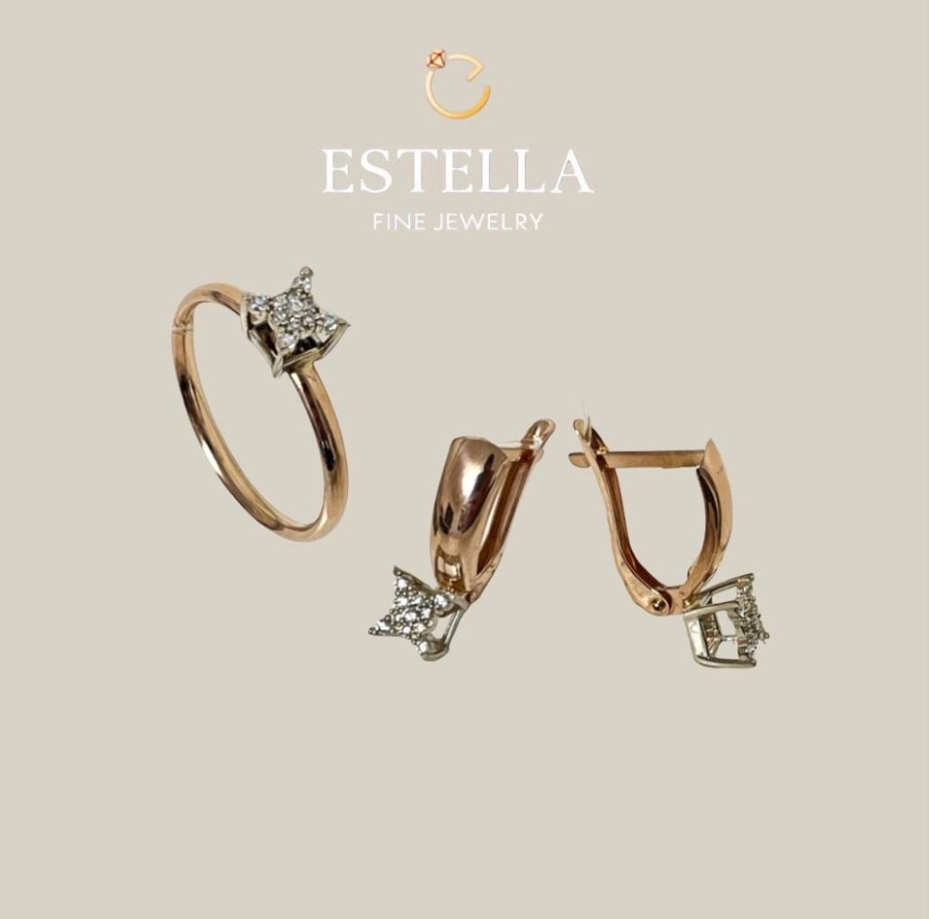 Estella комплект золото России алтын комплект вес 2.8 г золото, цирконий - ForteMarket Estella комплект золото России алтын комплект вес 2.8 г золото, цирконий купить,206450