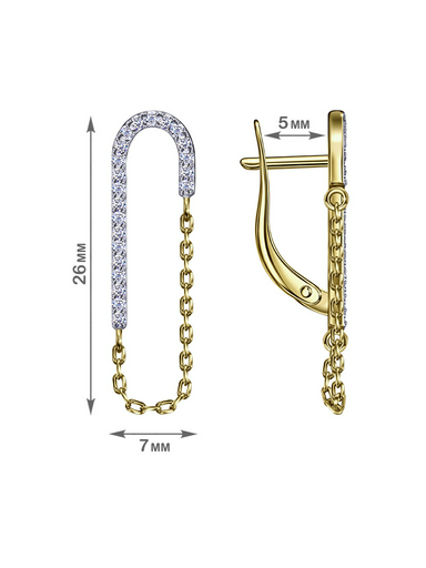 Серьги Veronika Jewelry С332-3641 золото 2.21гр