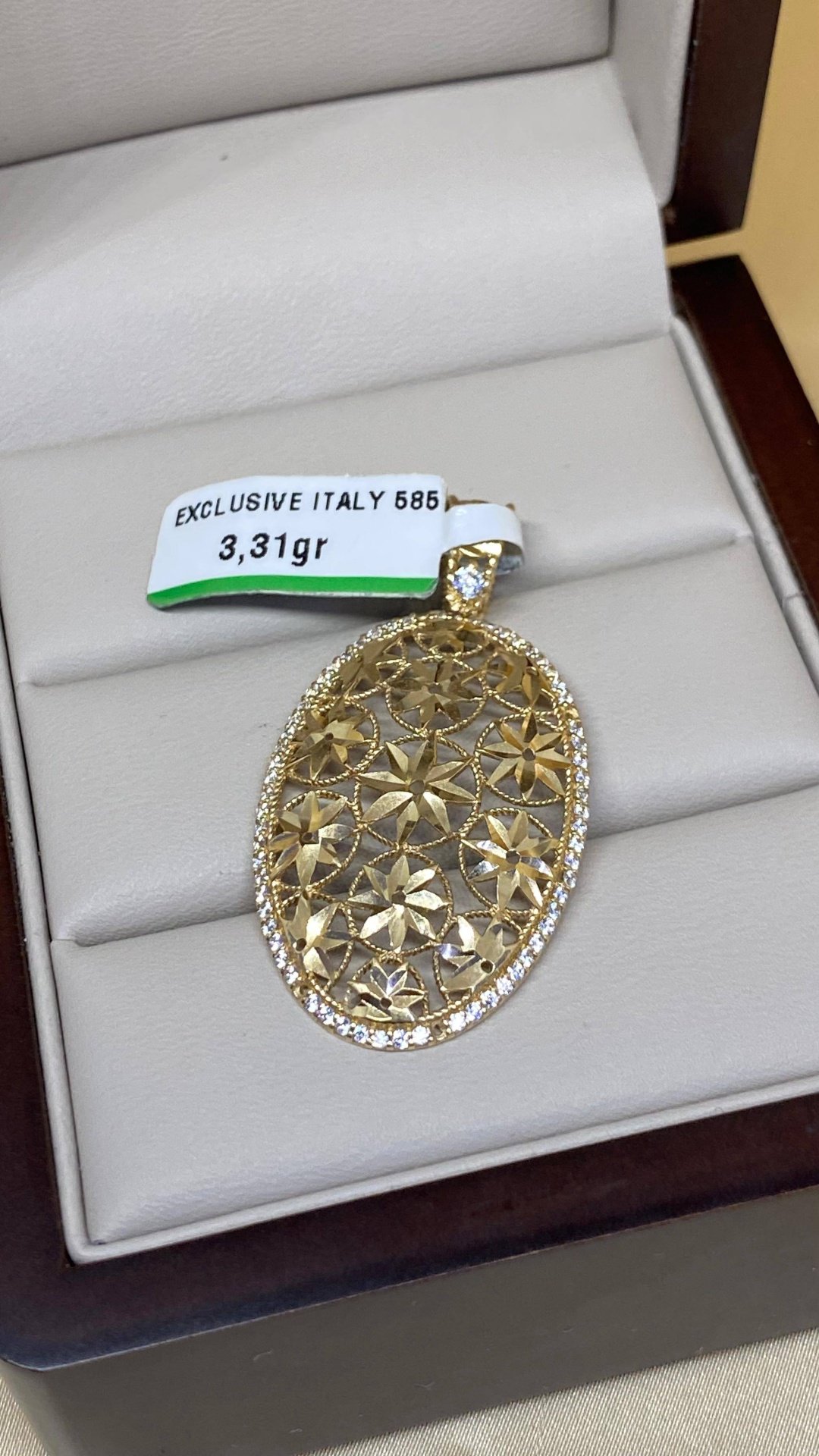 Подвеска Italy Gold 55685555 вес 3.31 г золото, фианит купить,NaN