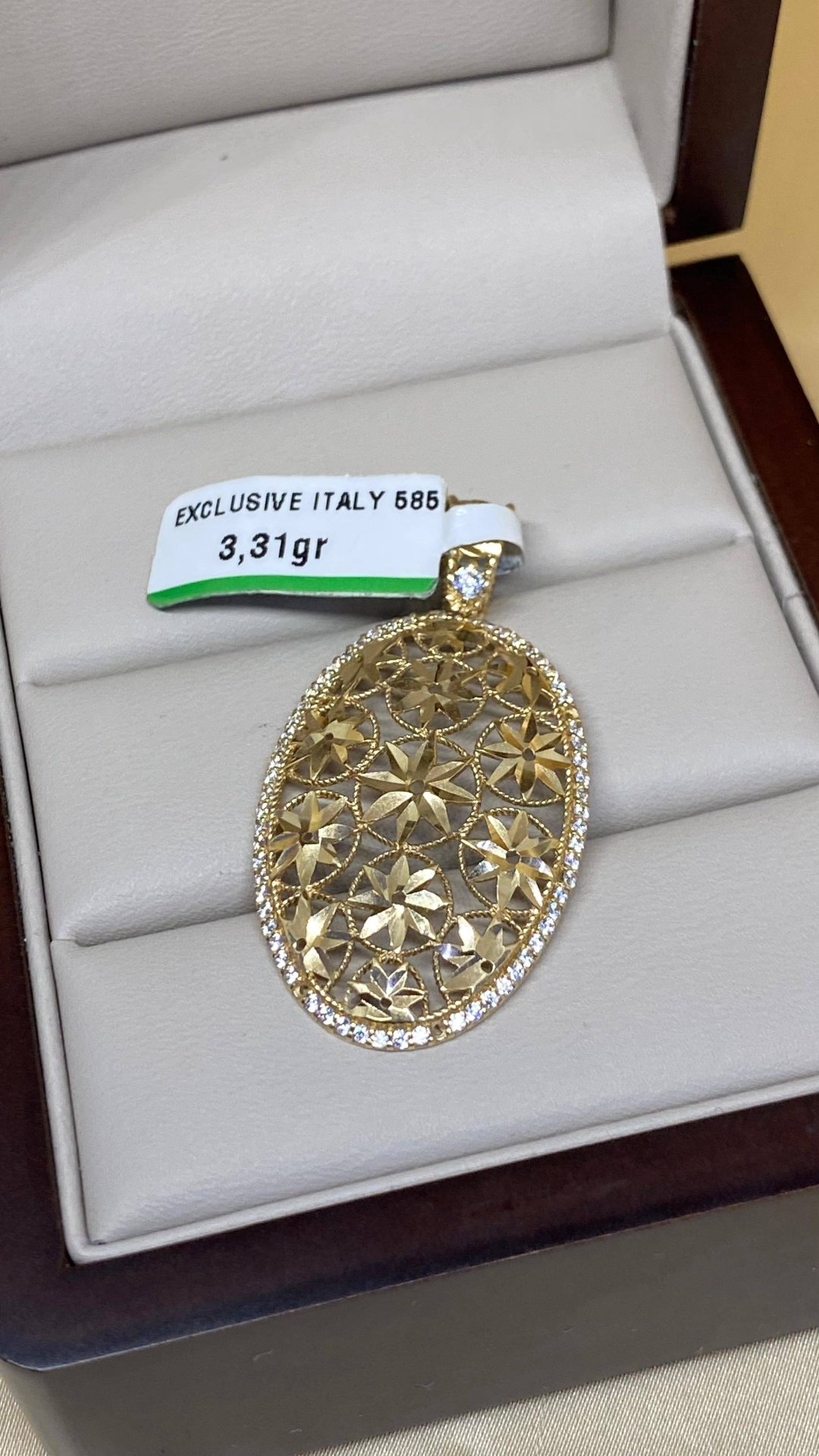 Подвеска Italy Gold 55685555 вес 3.31 г золото, фианит купить,NaN