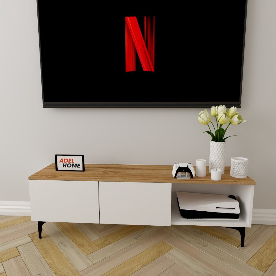 ТВ-тумба напольная Adel Home AH0217 Фрида 140x45x35см бело-коричневый купить,NaN