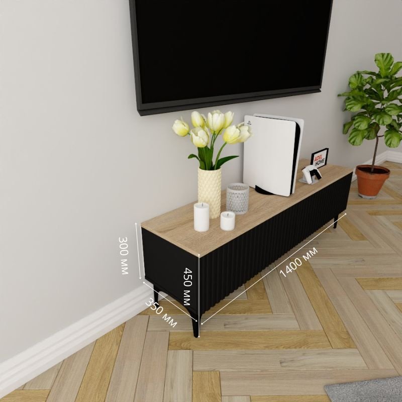 ТВ-тумба напольная Adel Home AH0801 Нири 140x45x35см черный купить,NaN