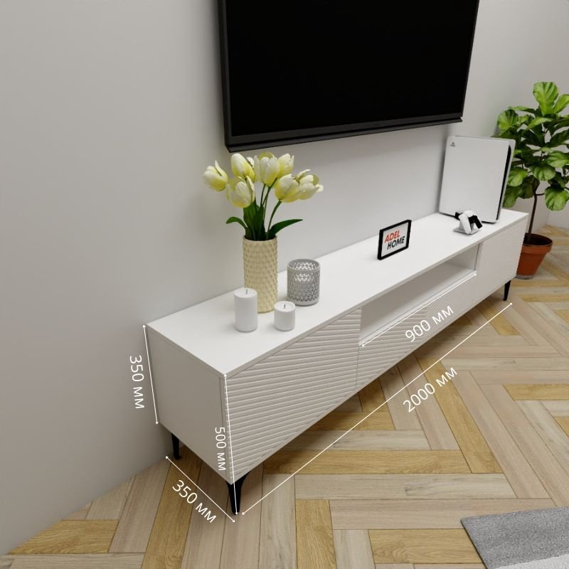 ТВ-тумба напольная Adel Home AH0670 Шари 200x50x35см белый купить,NaN