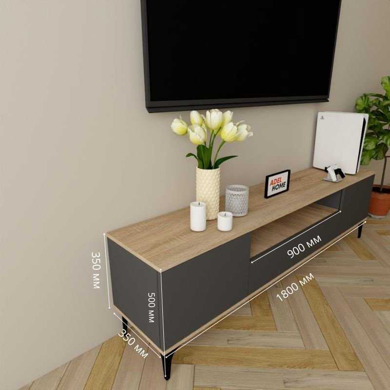 ТВ-тумба напольная Adel Home AH0341 Кира 180x50x35см серо-коричневый купить,NaN