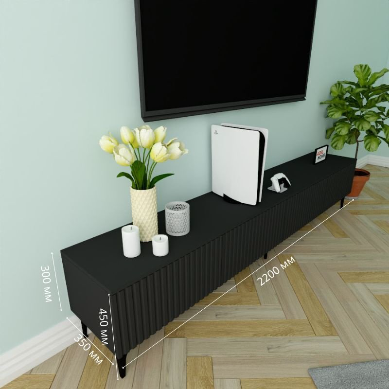 ТВ-тумба напольная Adel Home AH0758 Рокси 220x45x35см черный купить,NaN