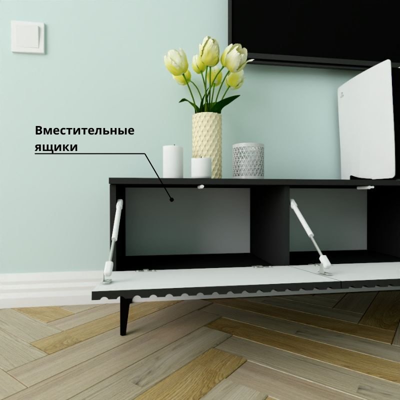 ТВ-тумба напольная Adel Home AH0758 Рокси 220x45x35см черный купить,NaN