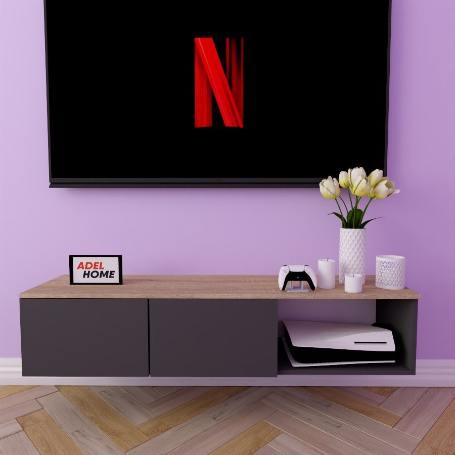 ТВ-тумба Adel Home Ирэн AH0211 140x30x35см темно-серый купить,NaN