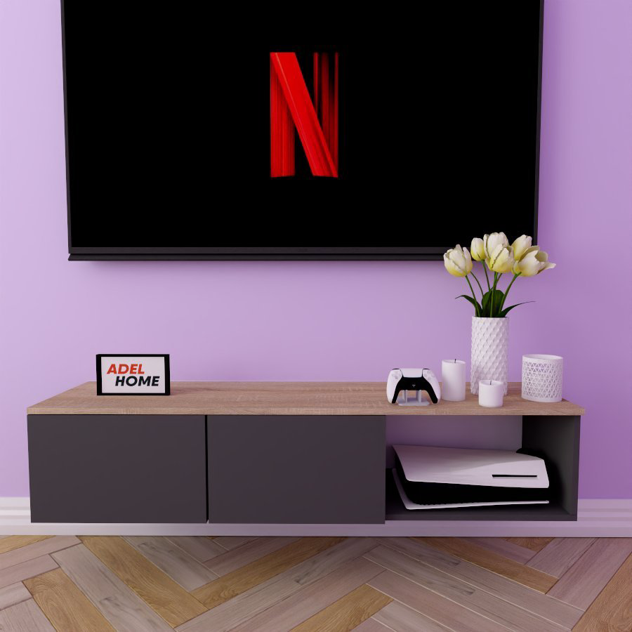 ТВ-тумба Adel Home Ирэн AH0211 140x30x35см темно-серый купить,NaN