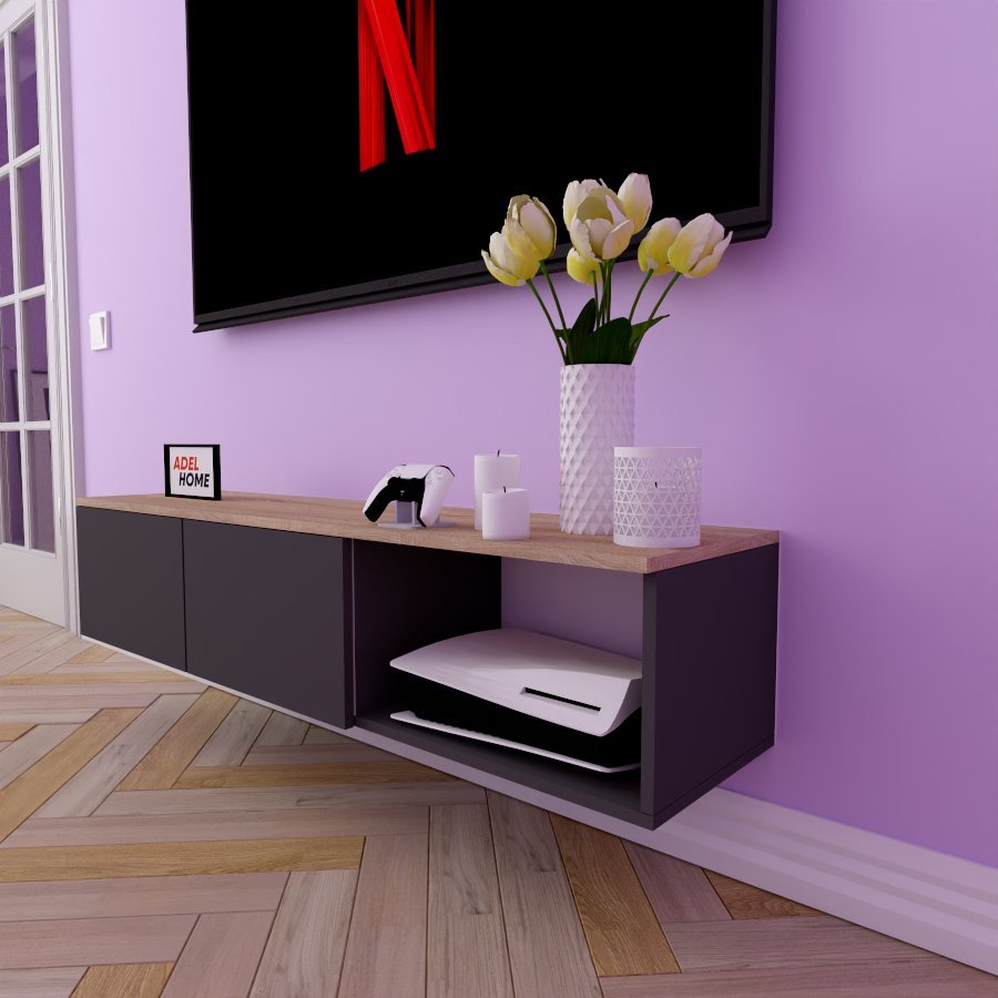ТВ-тумба Adel Home Ирэн AH0211 140x30x35см темно-серый купить,NaN