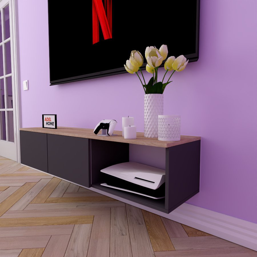 ТВ-тумба Adel Home Ирэн AH0211 140x30x35см темно-серый купить,NaN
