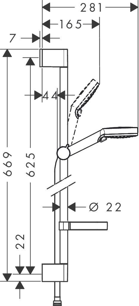 Душевой гарнитур Hansgrohe HG 26553400 хром купить,NaN
