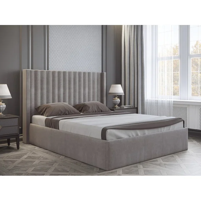 Кровать ТриЯ Флоренция с ПМ 160x200 см серая купить,NaN