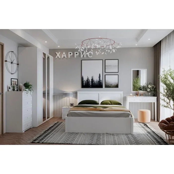 Спальный гарнитур Глазов Харис белый купить,NaN