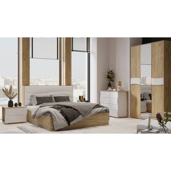 Кровать ТриЯ Миранда 160х200 см бело-коричневая купить,NaN