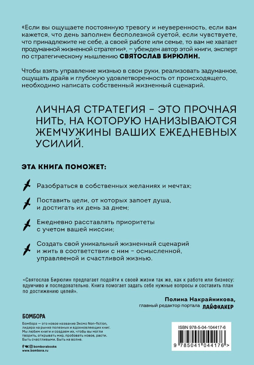 Психология Бирюлин С. Стратегия жизни. Как спланировать будущее, наполненное смыслом и счастьем купить,NaN