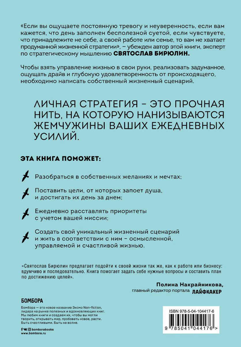 Психология Бирюлин С. Стратегия жизни. Как спланировать будущее, наполненное смыслом и счастьем купить,NaN