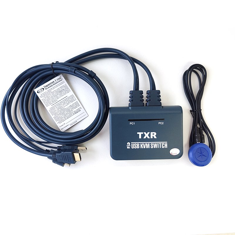 Переключатель KVM ViTi 2HDU черно-синий купить,0