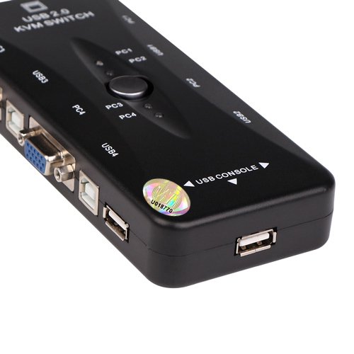 Переключатель KVM ViTi 4V4U черный купить,0