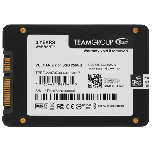 SSD накопитель Team Group T-force Vulcan Z T253TZ256G0C101 256Gb - ForteMarket SSD накопитель Team Group T-force Vulcan Z T253TZ256G0C101 256Gb купить,0