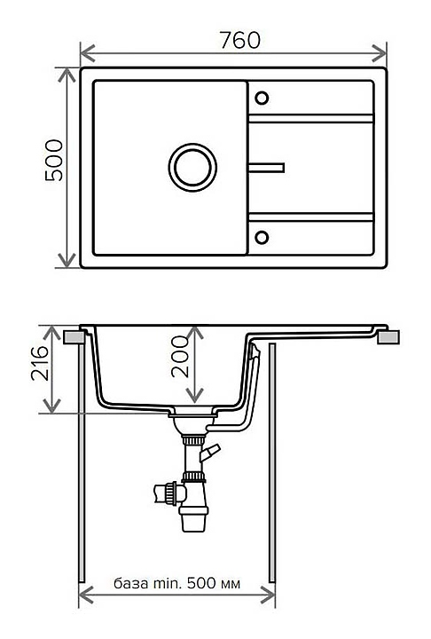 Кухонная мойка Tolero R-112 бежевая купить,NaN