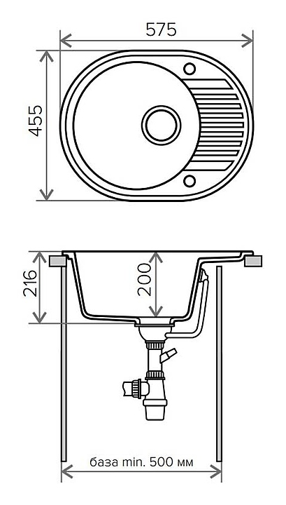 Кухонная мойка Tolero R-122 серый металлик - ForteMarket Кухонная мойка Tolero R-122 серый металлик купить,0