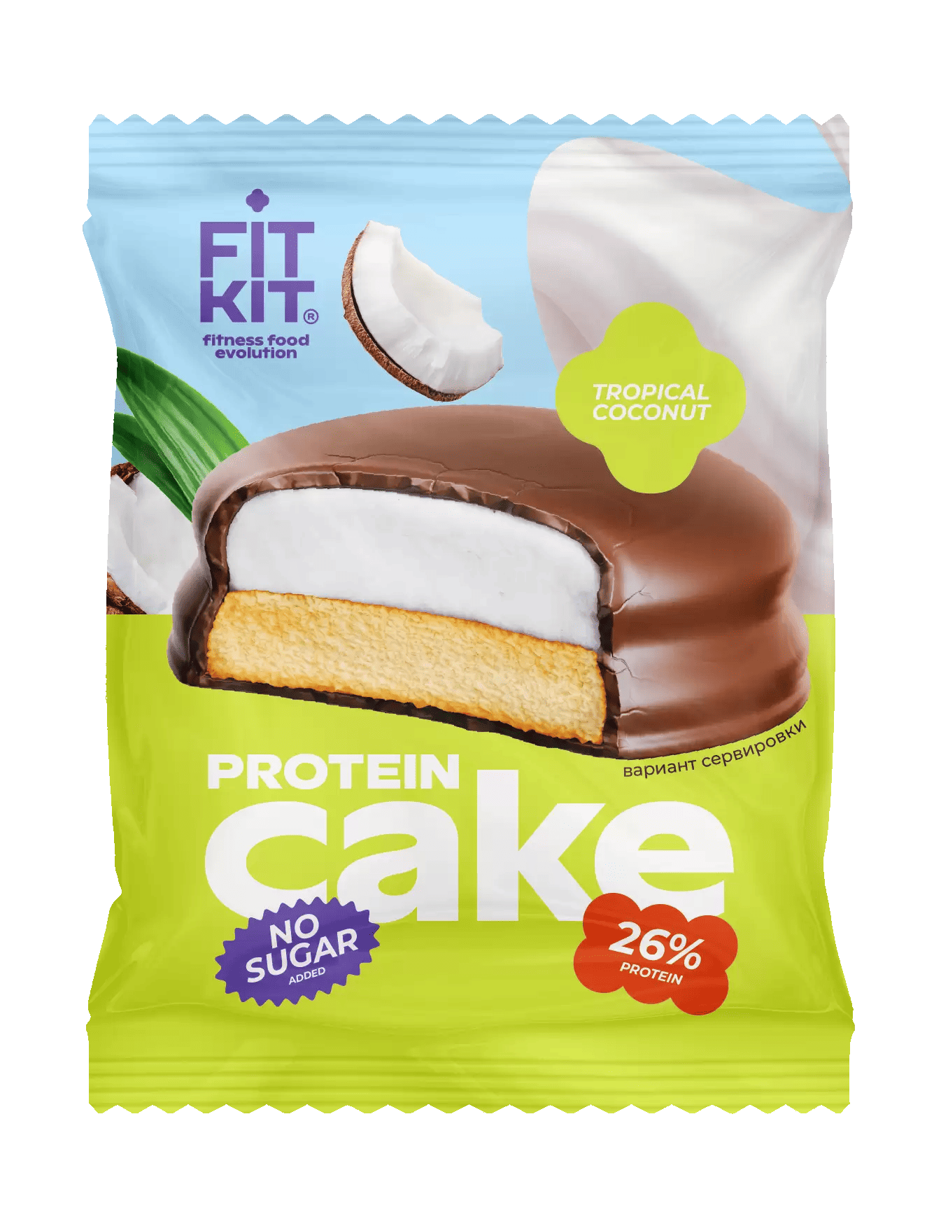 Печенье протеиновое Fit Kit с суфле тропический кокос 50 гр