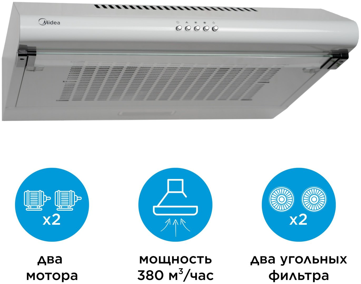 Вытяжка Midea MH60T349 W белый купить,45972
