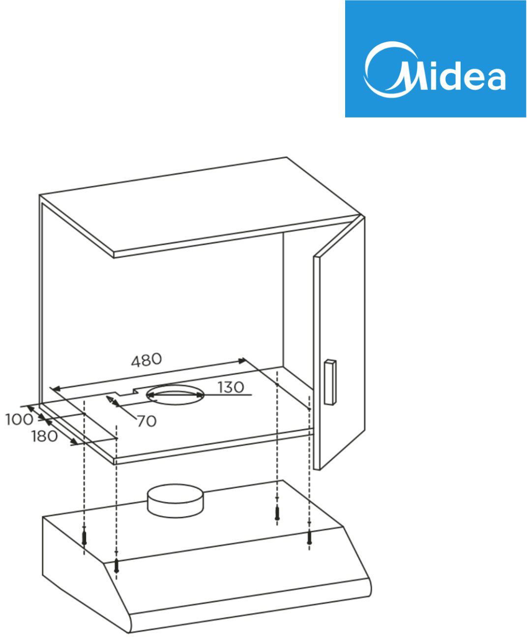 Вытяжка Midea MH60F16 B черный купить,24288