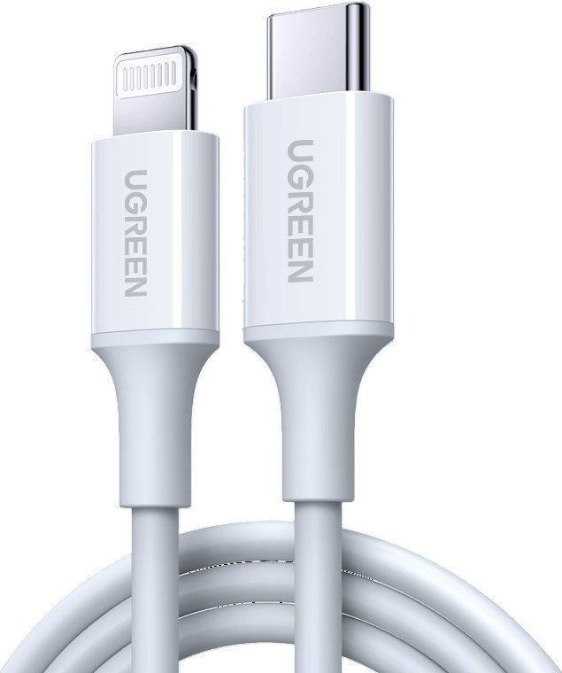 Кабель Ugreen USB TypeC (M), Lightning (M), 1 м, US171 (10493) белый купить,NaN