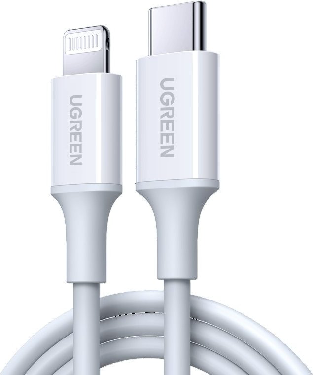 Кабель Ugreen USB TypeC (M), Lightning (M), 1 м, US171 (10493) белый купить,NaN