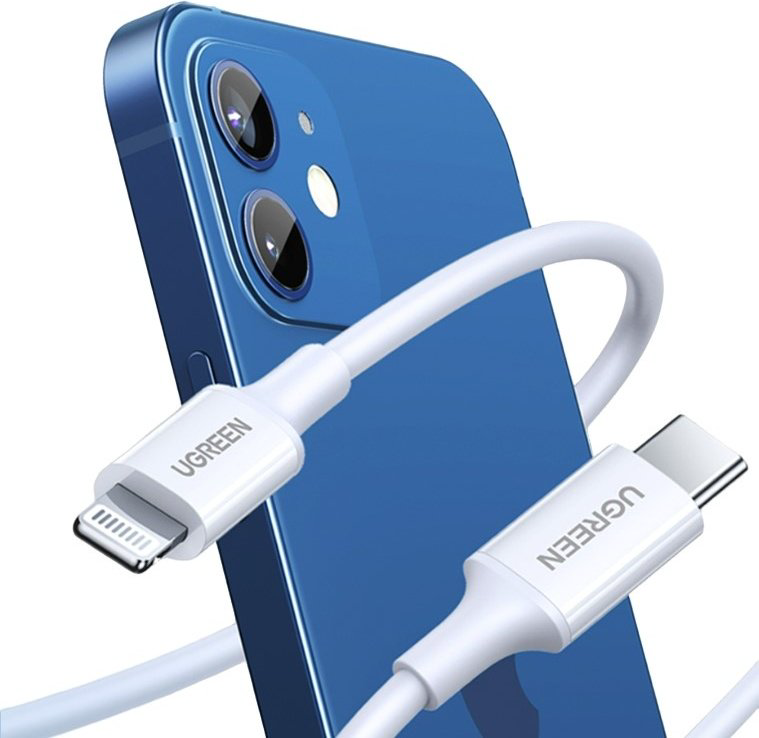 Кабель Ugreen USB TypeC (M), Lightning (M), 1 м, US171 (10493) белый купить,NaN