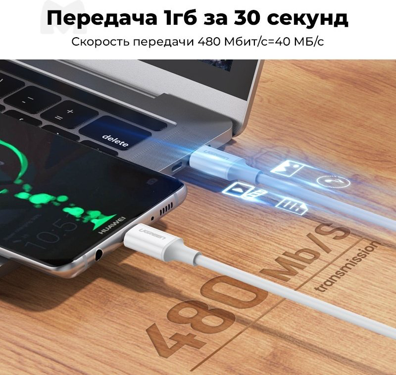 Кабель Ugreen USB Type-C - USB Type-C 1 м US264 (60518) купить,NaN