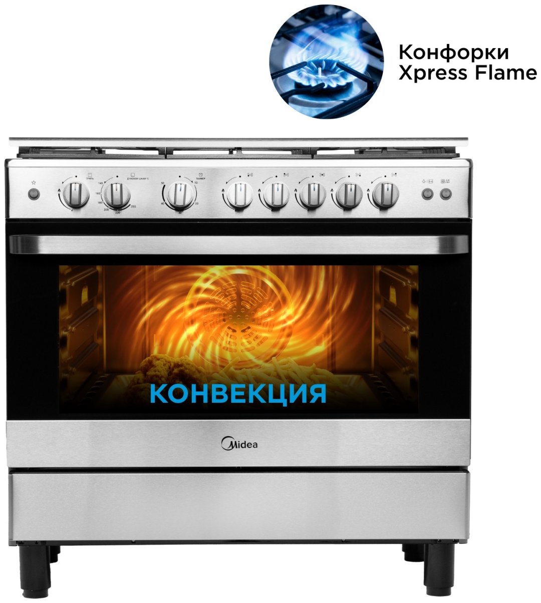Кухонная плита Midea FSC-900FX стальной