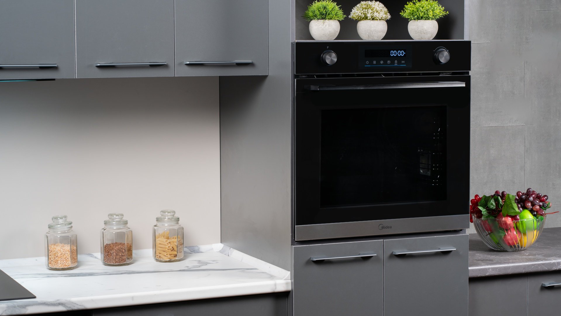 Духовой шкаф Midea MO78110 X черный, стальной купить,NaN