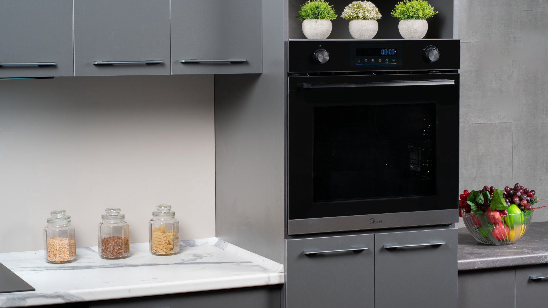 Духовой шкаф Midea MO78110 X черный, стальной купить,NaN