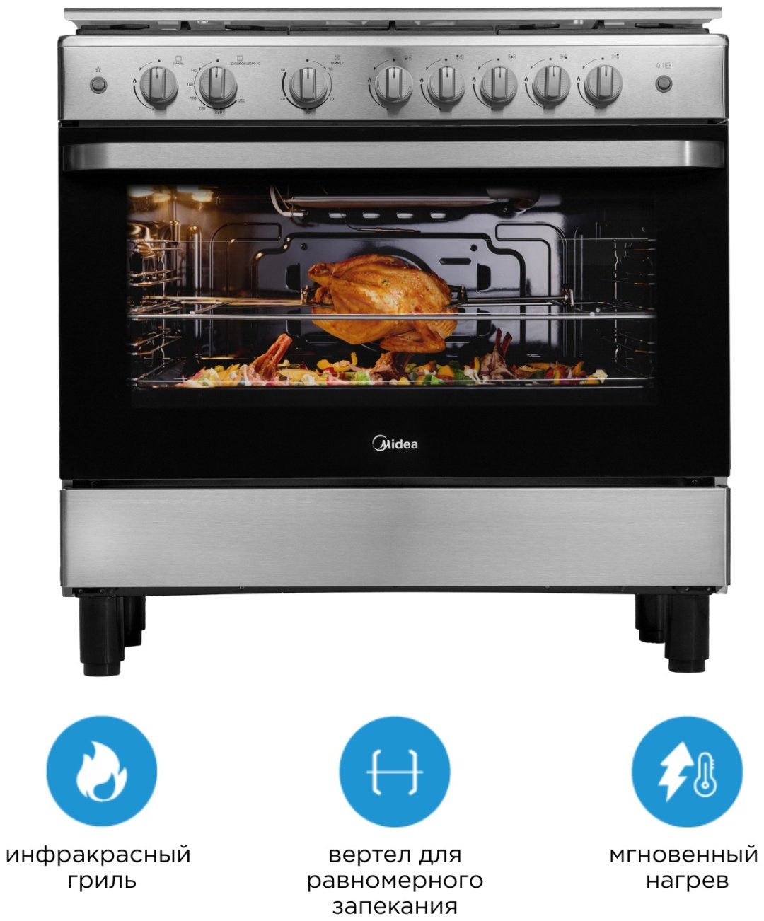 Кухонная плита Midea FSC-900DX стальной купить,NaN