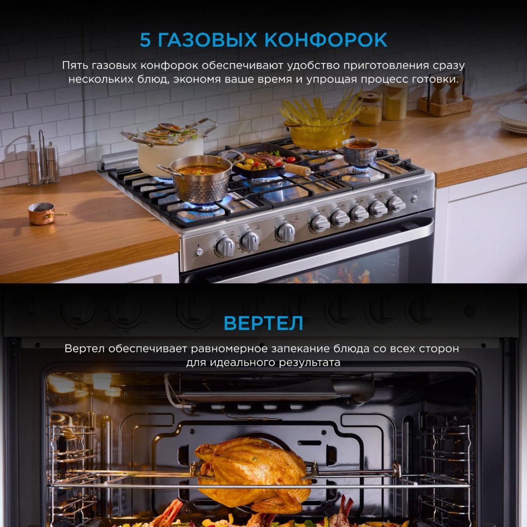 Кухонная плита Midea FSC-900DX стальной купить,NaN