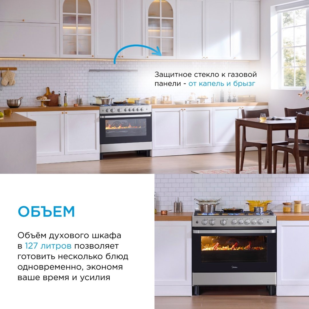 Кухонная плита Midea FSC-900DX стальной купить,NaN