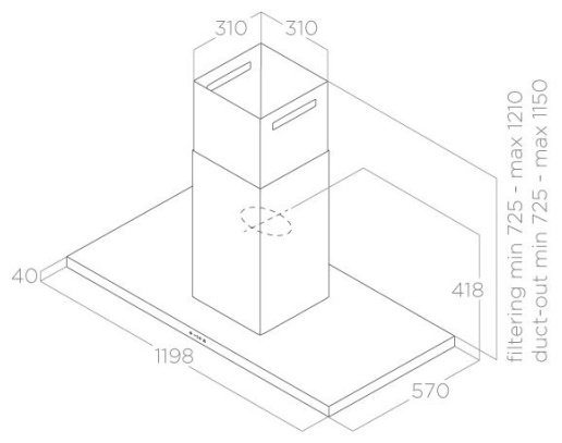 Вытяжка Elica Thin Island IX/A/120 серый купить,1018889