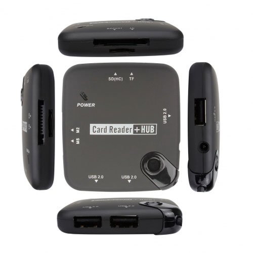 Картридер ViTi USB TypeC Card Reader+HUB V-T OT-9110 черный купить,8527