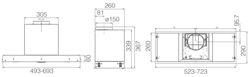 Вытяжка Elica Hidden 2.0 BL MAT/A/72 черный
