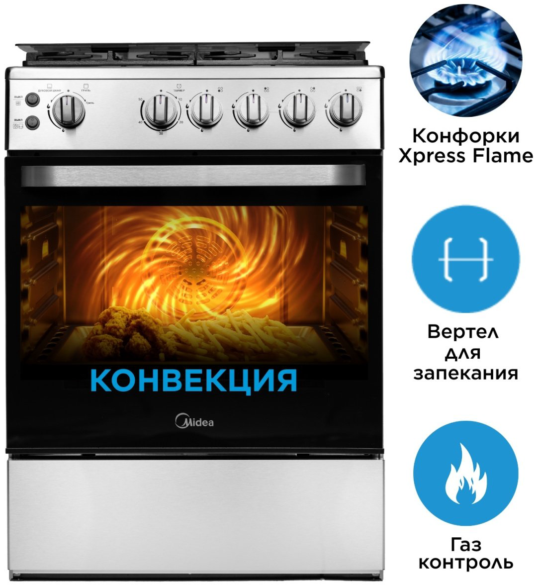 Кухонная плита Midea FSC-600BX стальной купить,186267
