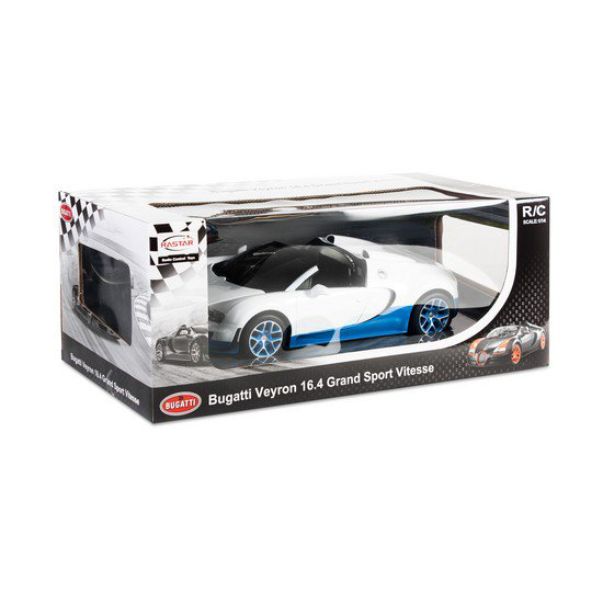 Машинка Rastar Bugatti Grand Sport Vitesse 70400WB 1:14 бело-голубая