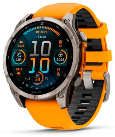 Смарт-часы Garmin Fenix 8 47 мм серый-оранжевый